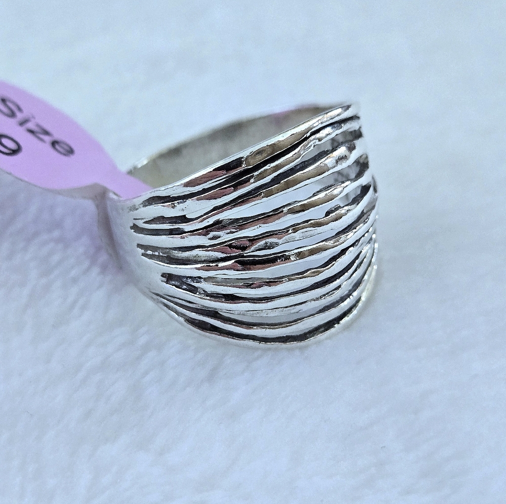 Noa Zuman Sterling Silver🤍 Convexed Bands Ring💍 - Picture 10 of 16